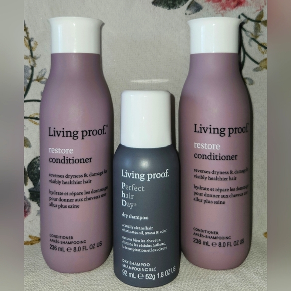 Living Proof Restore Conditioner 236ml EACH (2 Bottles) & PhD Dry Shampoo 92ml - Picture 1 of 5
